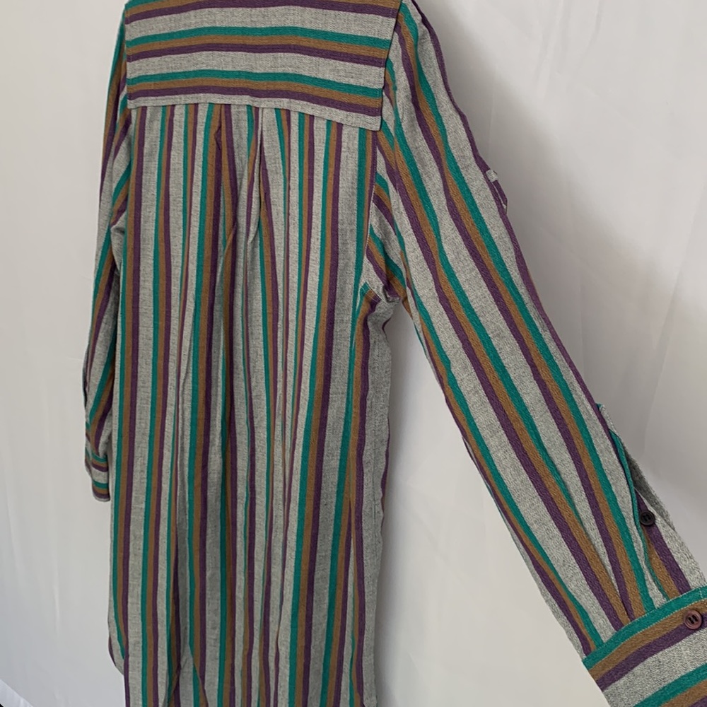Isabel Marant Striped Midi Dress in Teal, Purple, Brown - Picture 14 of 14